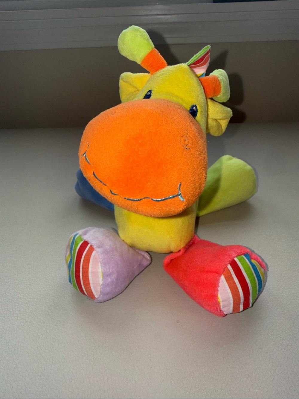 First Impressions Multicolor Plush Giraffe - Yellow, Orange & Rainbow Accents